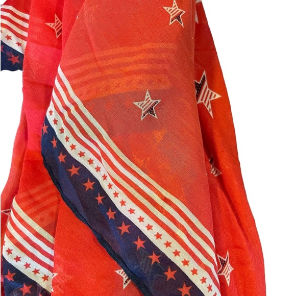 Collection Eighteen American flag 4th of July cardigan flowey scarf wrap 1 size - Picture 4 of 6